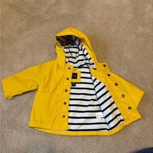 GAP Kids Yellow Raincoat with Striped Lining
